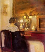 Carl Holsoe - A Lady Playing the Spinet